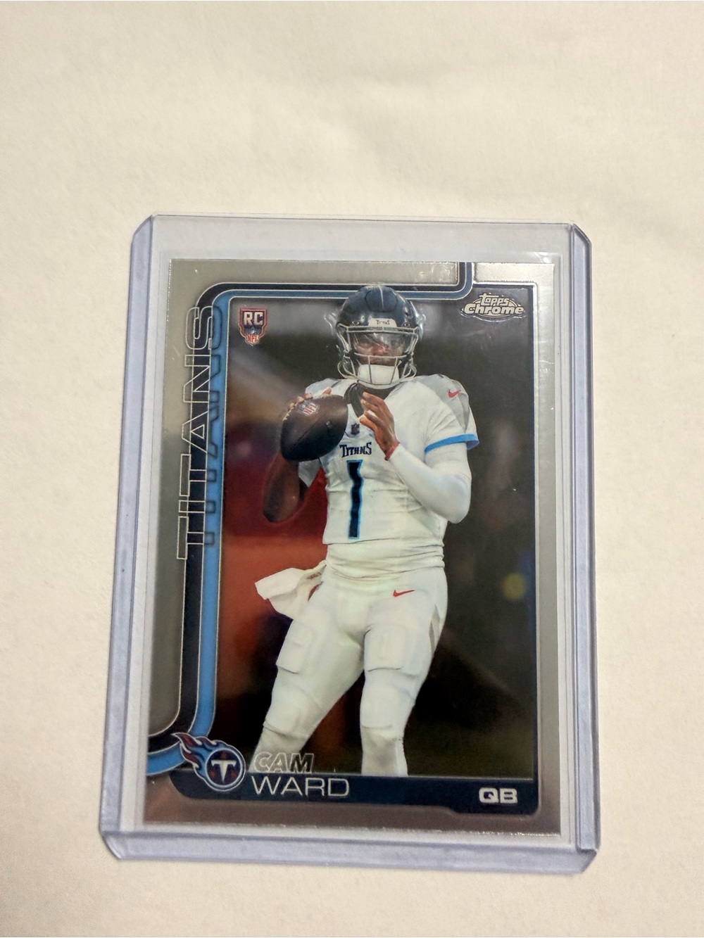 🔥Cam Ward RC Titans Rookie Chrome Football Card - White & Blue